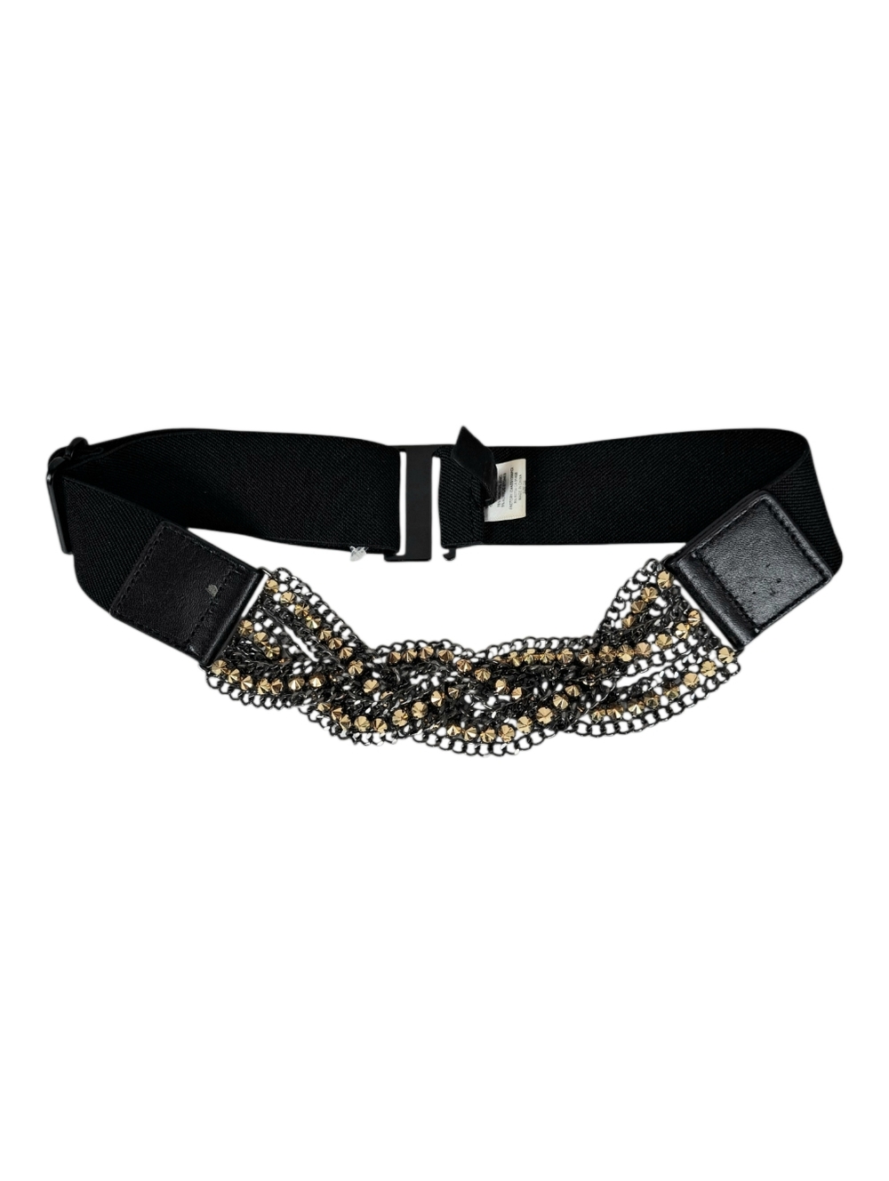 BCBG MAXAZRIA Black Jeweled Elastic Waist Belt